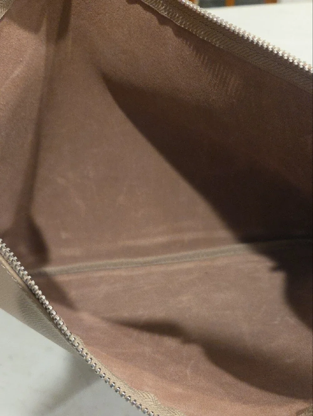 BOSS Taupe Leather Laptop Sleeve